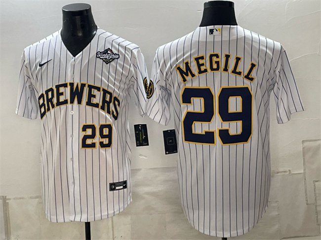 Men's White Milwaukee Brewers #29 Trevor Megill 2026 World Series Cool Base Stitched Baseball Jersey